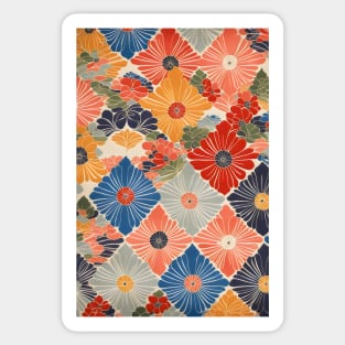 Japanese Kimono Pattern Chrysanthemum Sticker